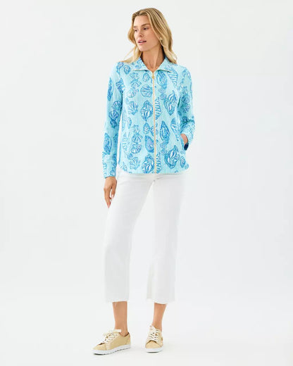 Lilly Pulitzer - UPF 50+ Leona Zip-Up Jacket - Fresh Water Blue