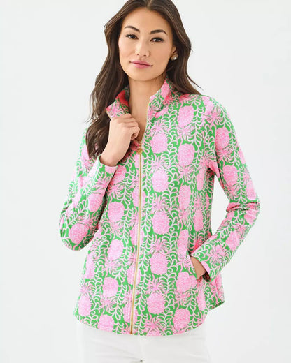Lilly Pulitzer - UPF 50+ Leona Zip-Up Jacket - Fauna Green