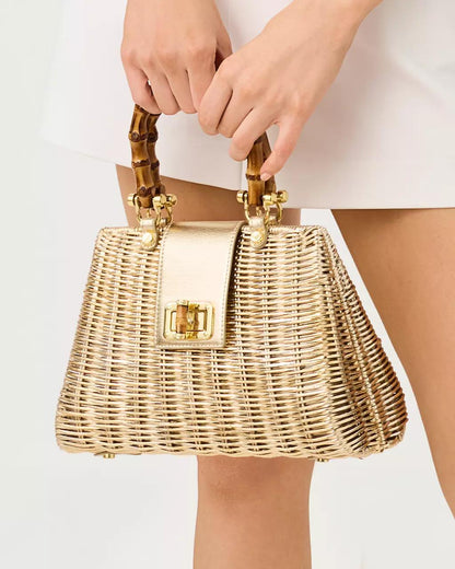 Lilly Pulitzer - Leena Top Handle Bag - Gold Metallic