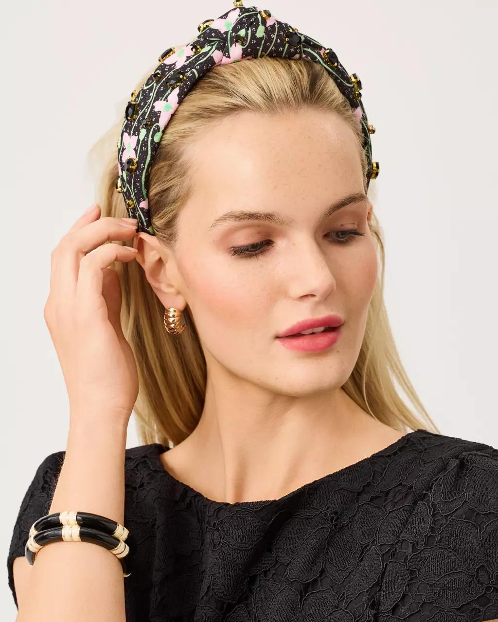 Lilly Pulitzer - Slim Knot Embellished Headband - Onyx
