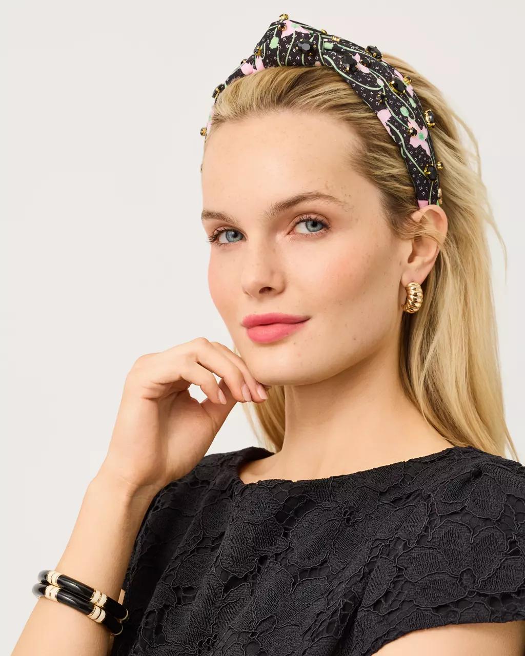 Lilly Pulitzer - Slim Knot Embellished Headband - Onyx