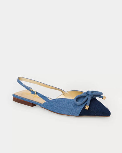 Lilly Pulitzer - Brit Denim Bow Slingback Shoe - Light Wash