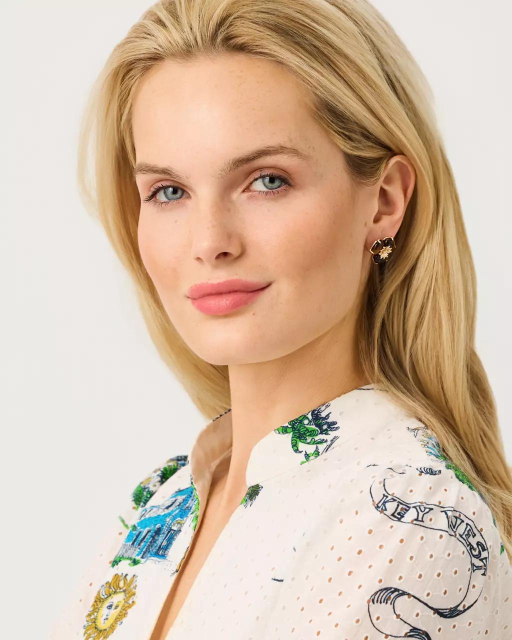 Lilly Pulitzer - Camouflage Catwalk Earrings - Coco Beach