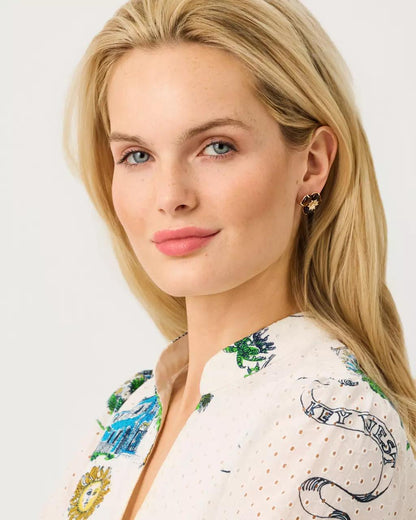 Lilly Pulitzer - Camouflage Catwalk Earrings - Coco Beach