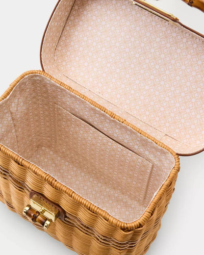 Lilly Pulitzer - Sienna Top Handle Wicker Bag - Honey