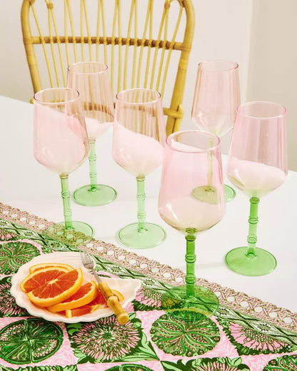 Lilly Pulitzer - Bamboo Wine Glass Set - Festival Bloom