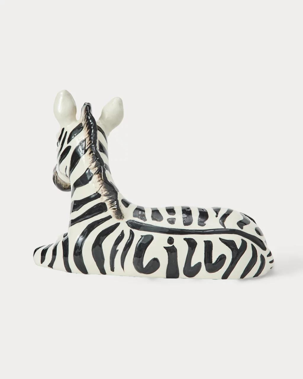 Lilly Pulitzer - Ceramic Zebra Critter - Onyx X Resort White