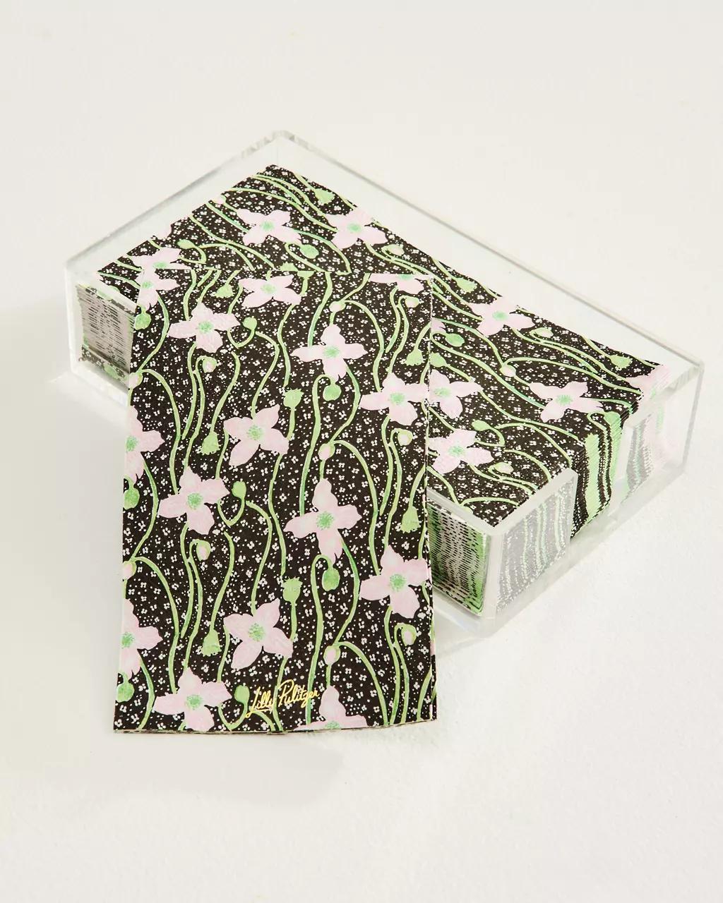 Lilly Pulitzer - Dinner Napkins With Holder - Onyx