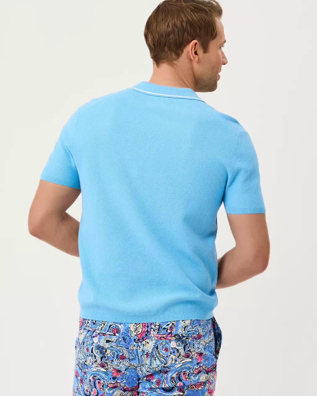 Lilly Pulitzer - Men's Stuff Devonn Polo Sweater - Baltic Sea