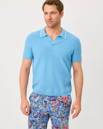 Lilly Pulitzer - Men's Stuff Devonn Polo Sweater - Baltic Sea