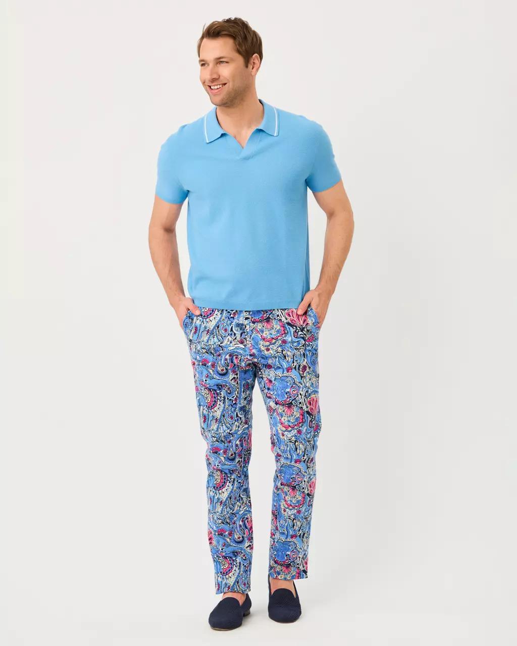 Lilly Pulitzer - Men's Stuff Devonn Polo Sweater - Baltic Sea