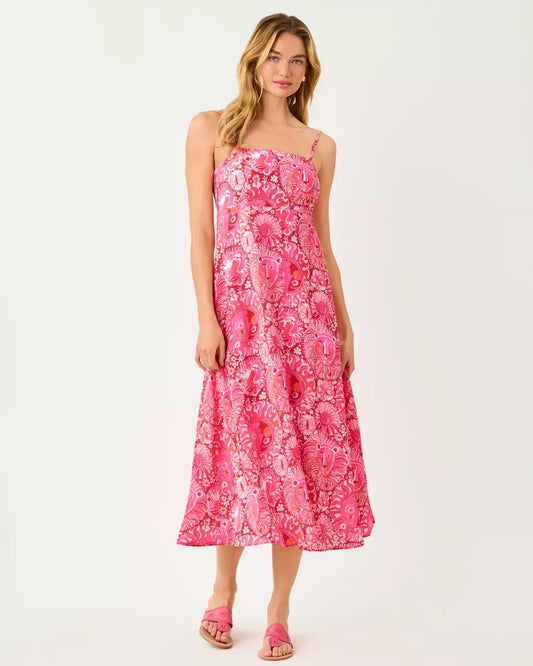 Lilly Pulitzer - Jorgian Linen Midi Dress - Paradise Punch