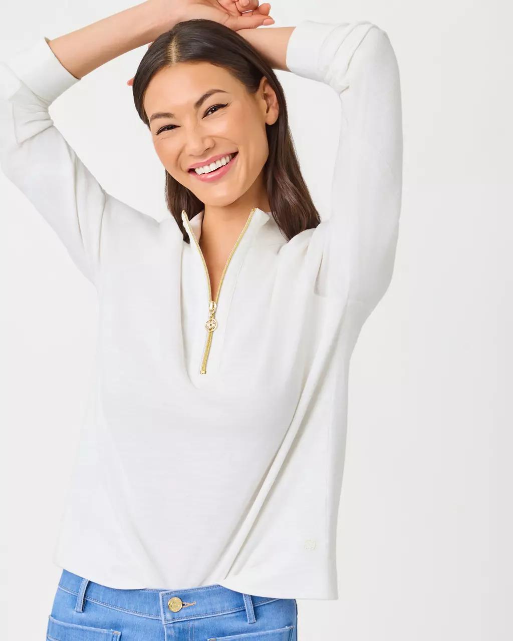 Lilly Pulitzer - Ashlee Half-Zip Pullover - Resort White