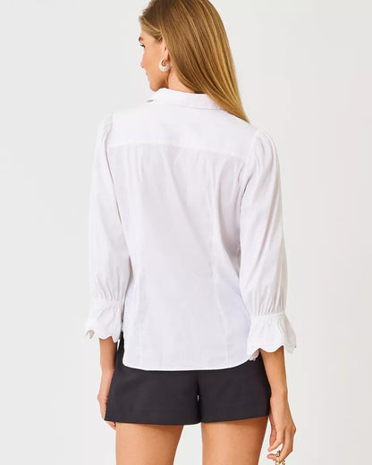 Lilly Pulitzer - The RicRac 3/4 Sleeve Lilly Shirt - Resort White