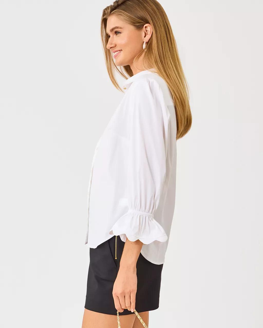 Lilly Pulitzer - The RicRac 3/4 Sleeve Lilly Shirt - Resort White