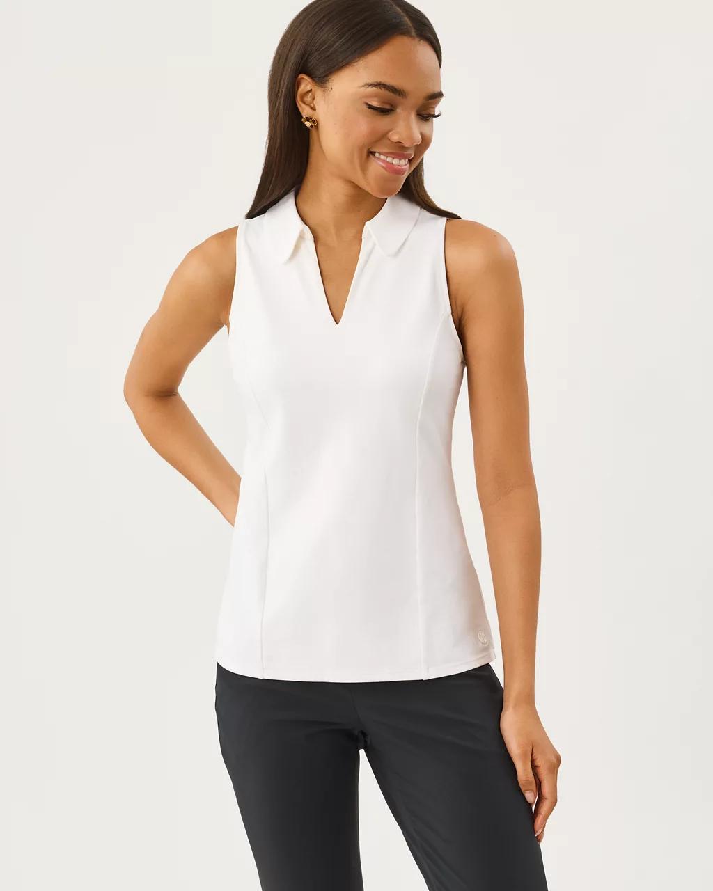Lilly Pulitzer - UPF 50+ Luxletic Martina Polo - Resort White