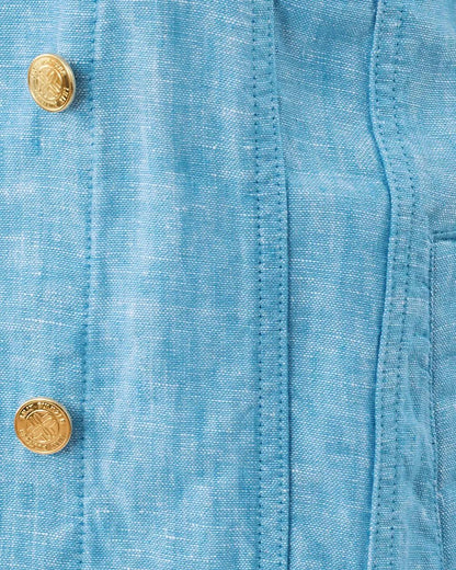 Lilly Pulitzer - Seaspray Linen Jacket - Blue Peri X Resort White