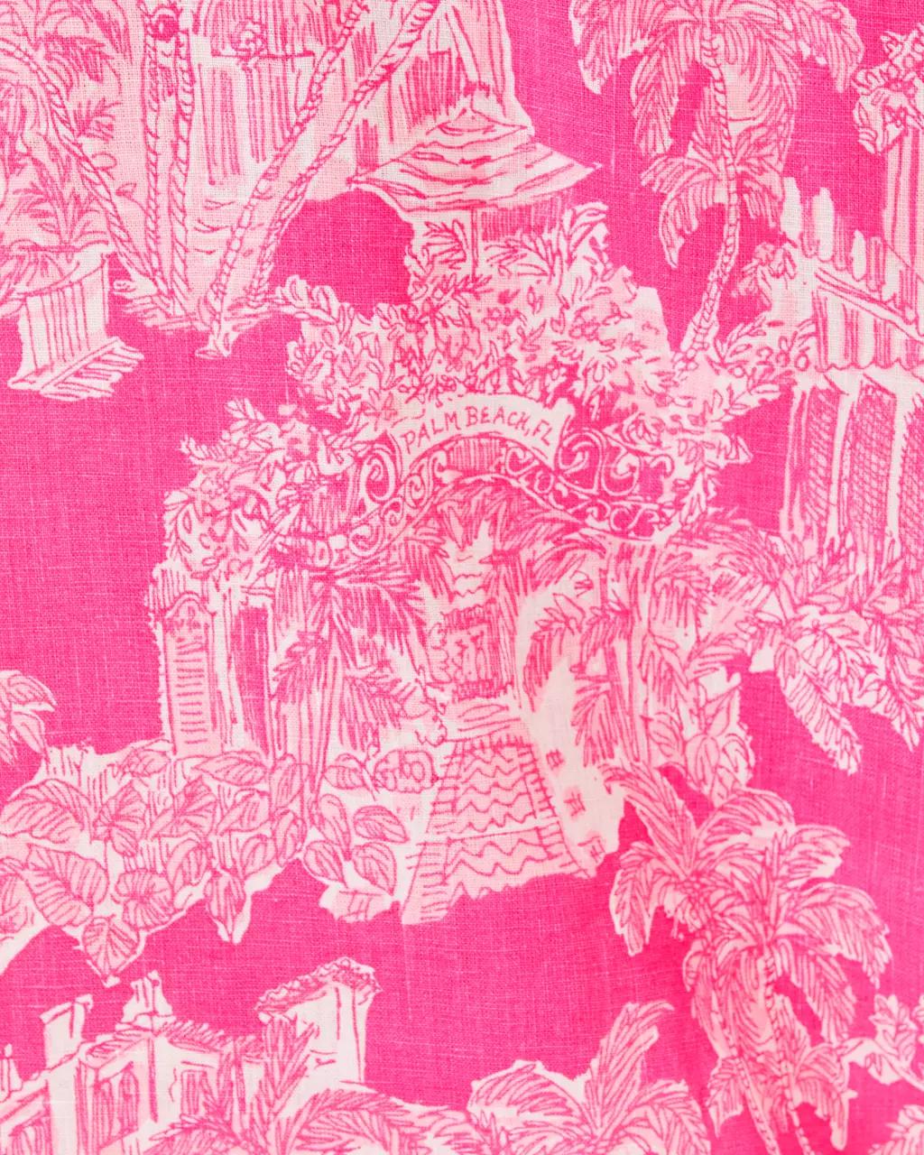 Lilly Pulitzer - Sea View Linen Button Down Shirt - Roxie Pink