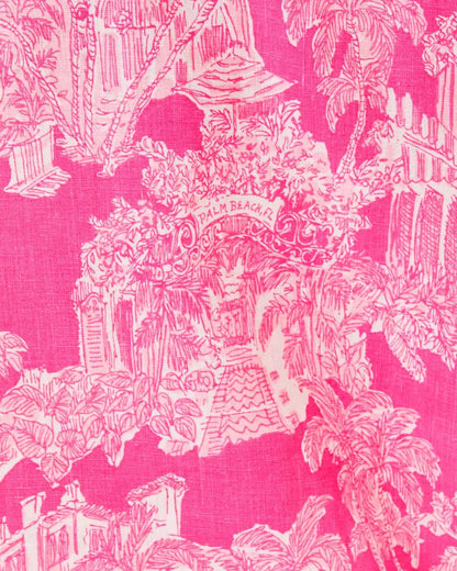 Lilly Pulitzer - Sea View Linen Button Down Shirt - Roxie Pink