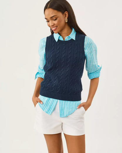 Lilly Pulitzer - Sea View Linen Button Down Shirt - Capri Blue