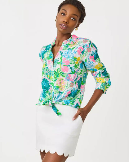 Lilly Pulitzer - Sea View Linen Button Down Shirt - Multi