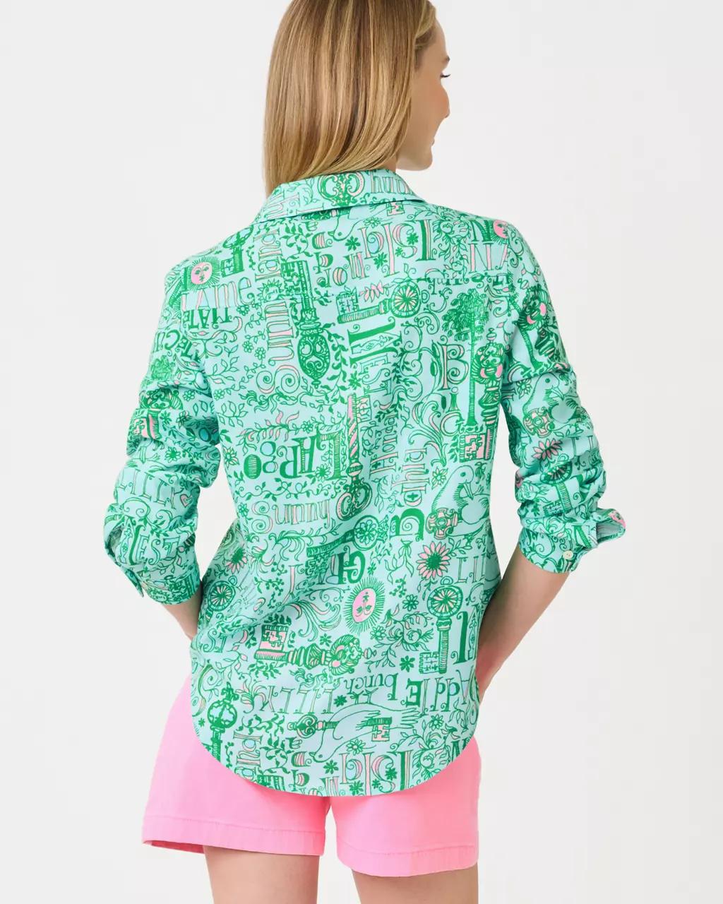 Lilly Pulitzer - Sea View Linen Button Down Shirt - Bunny Blue