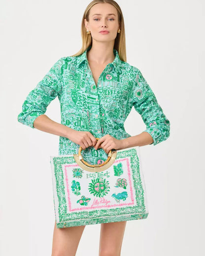 Lilly Pulitzer - Sea View Linen Button Down Shirt - Bunny Blue