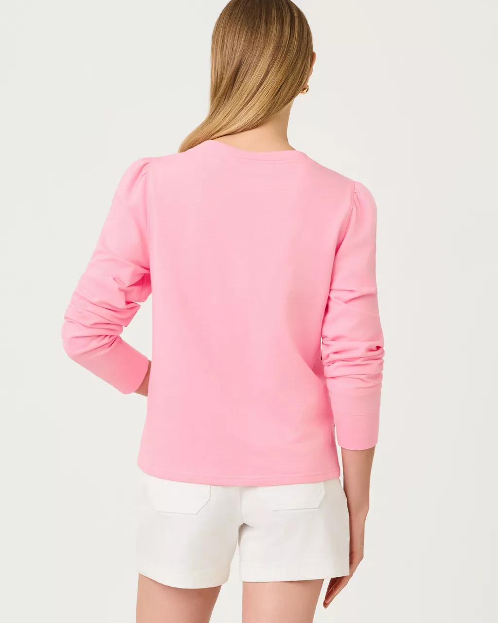 Lilly Pulitzer - Elmaria Puff Sleeve Sweatshirt - Conch Shell Pink