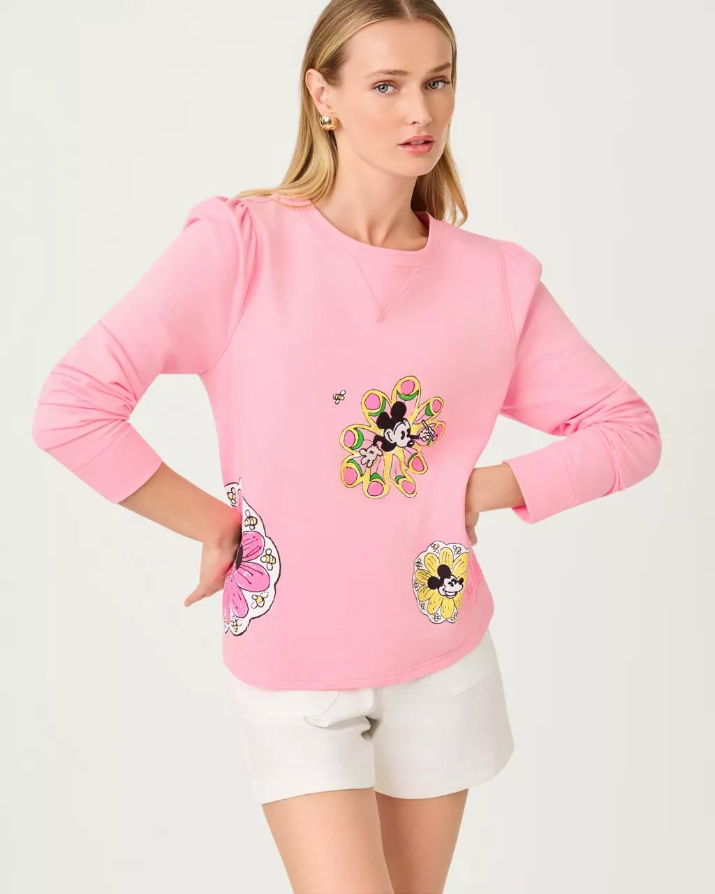 Lilly Pulitzer - Elmaria Puff Sleeve Sweatshirt - Conch Shell Pink