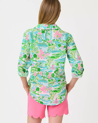 Lilly Pulitzer - Sea View Linen Button Down Shirt - Multi