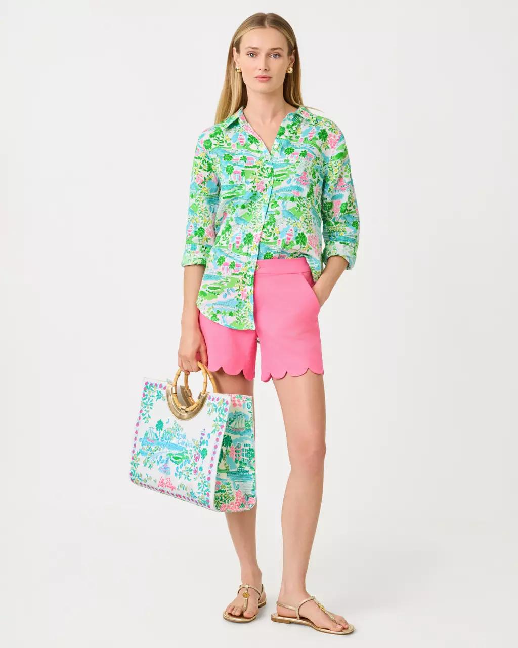 Lilly Pulitzer - Sea View Linen Button Down Shirt - Multi