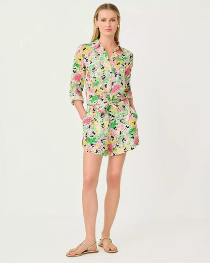Lilly Pulitzer - Sea View Linen Button Down Shirt - Multi