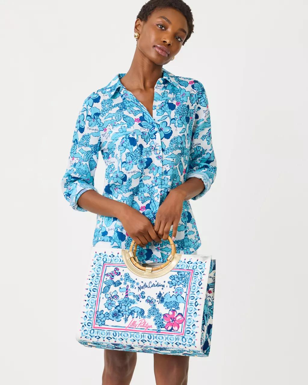 Lilly Pulitzer - Sea View Linen Button Down Shirt - Capri Blue