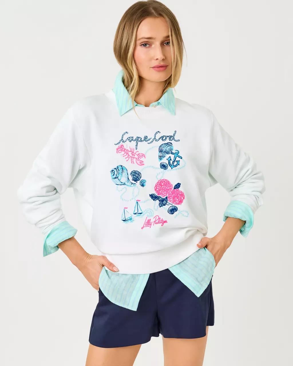 Lilly Pulitzer - Ballad Cotton Sweatshirt - Resort White