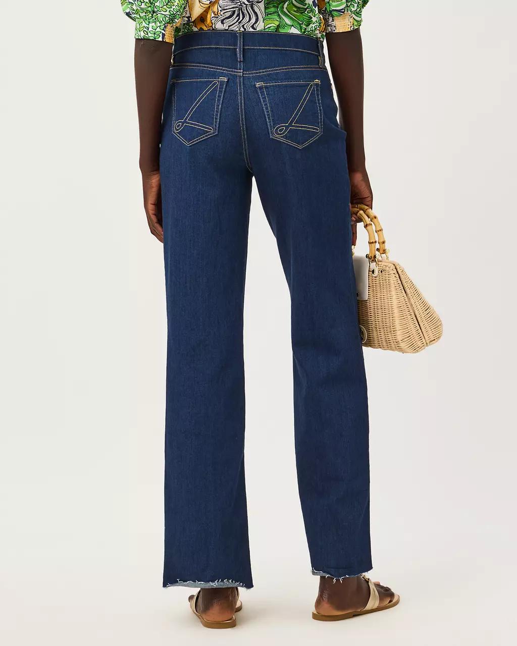 Lilly Pulitzer - 33" Aniston High Rise Straight Jean - Dark Wash