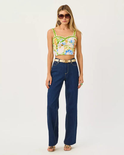 Lilly Pulitzer - 33" Aniston High Rise Straight Jean - Dark Wash