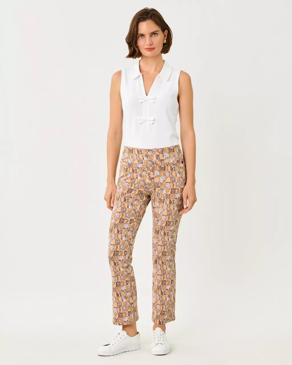 Lilly Pulitzer - UPF 50+ Luxletic 28" Corso Kick Flare Pant - Iced Latte