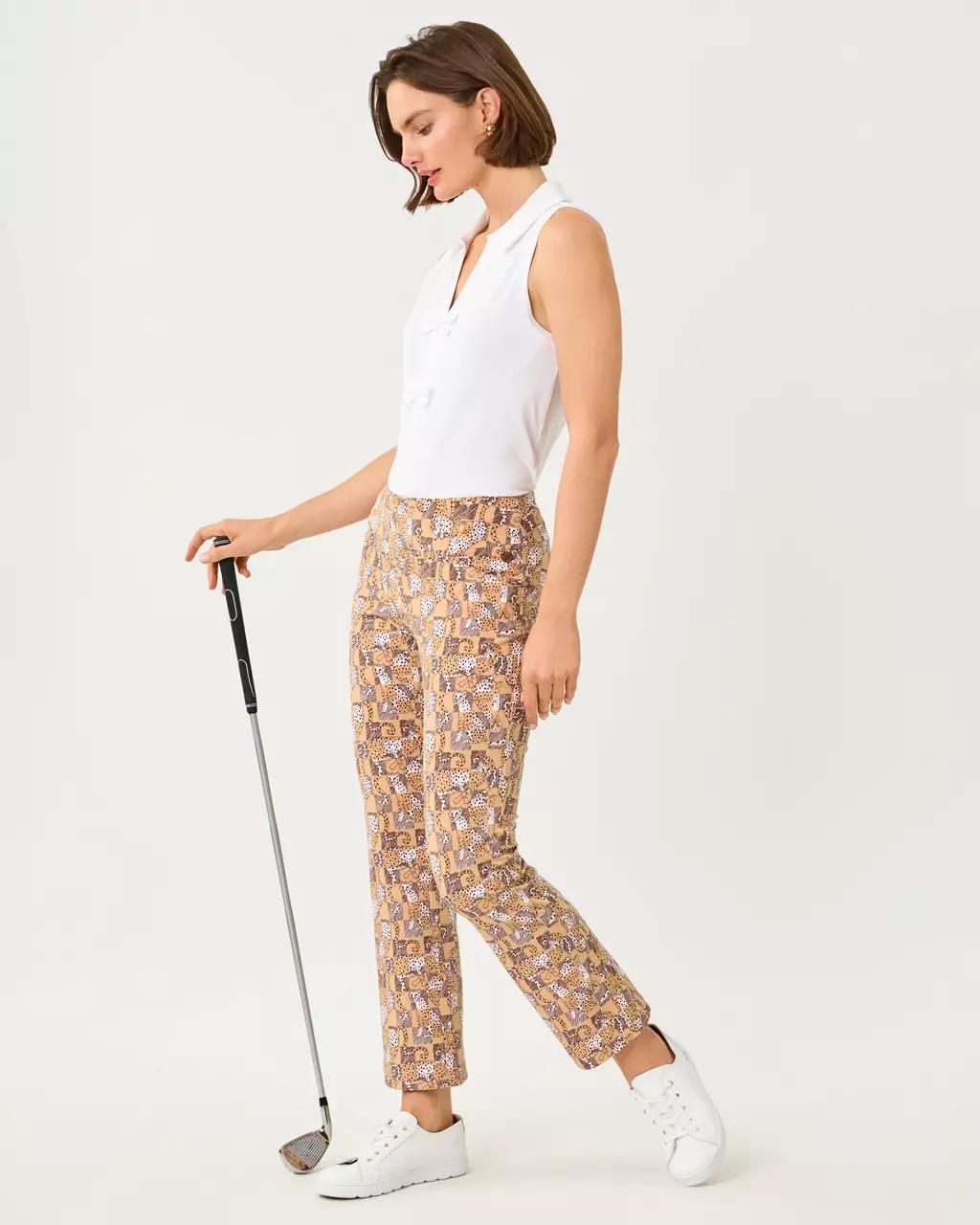 Lilly Pulitzer - UPF 50+ Luxletic 28" Corso Kick Flare Pant - Iced Latte