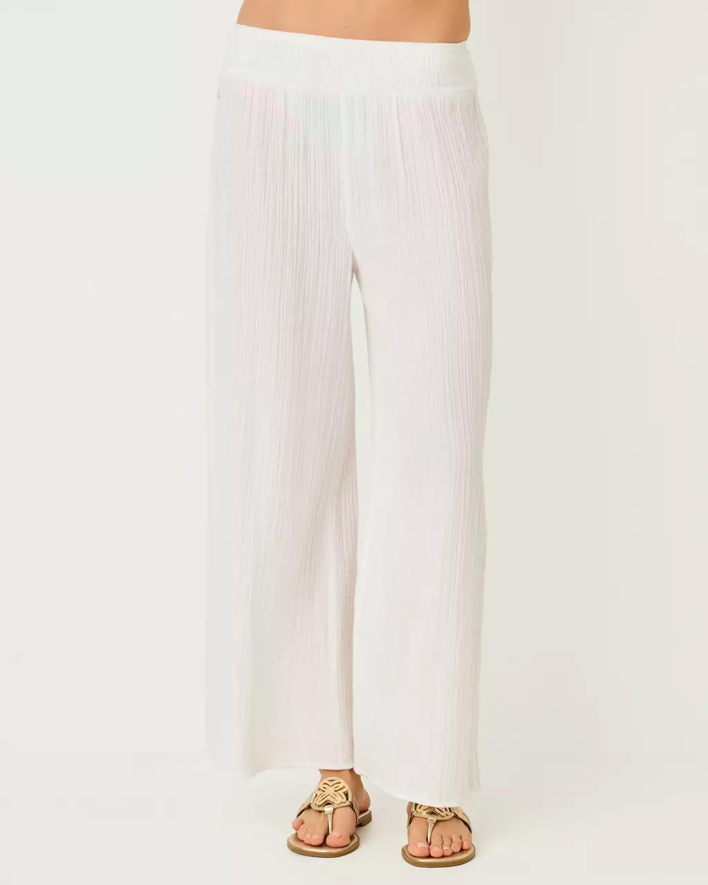 Lilly Pulitzer - 30" Enzo Cotton Cover-Up Pant - Resort White