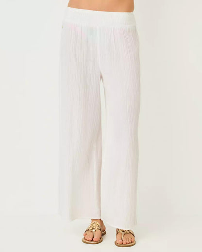 Lilly Pulitzer - 30" Enzo Cotton Cover-Up Pant - Resort White