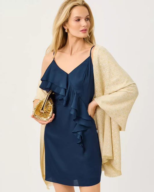 Lilly Pulitzer - Logo Jacquard Wrap - Wicker Tan X Coconut