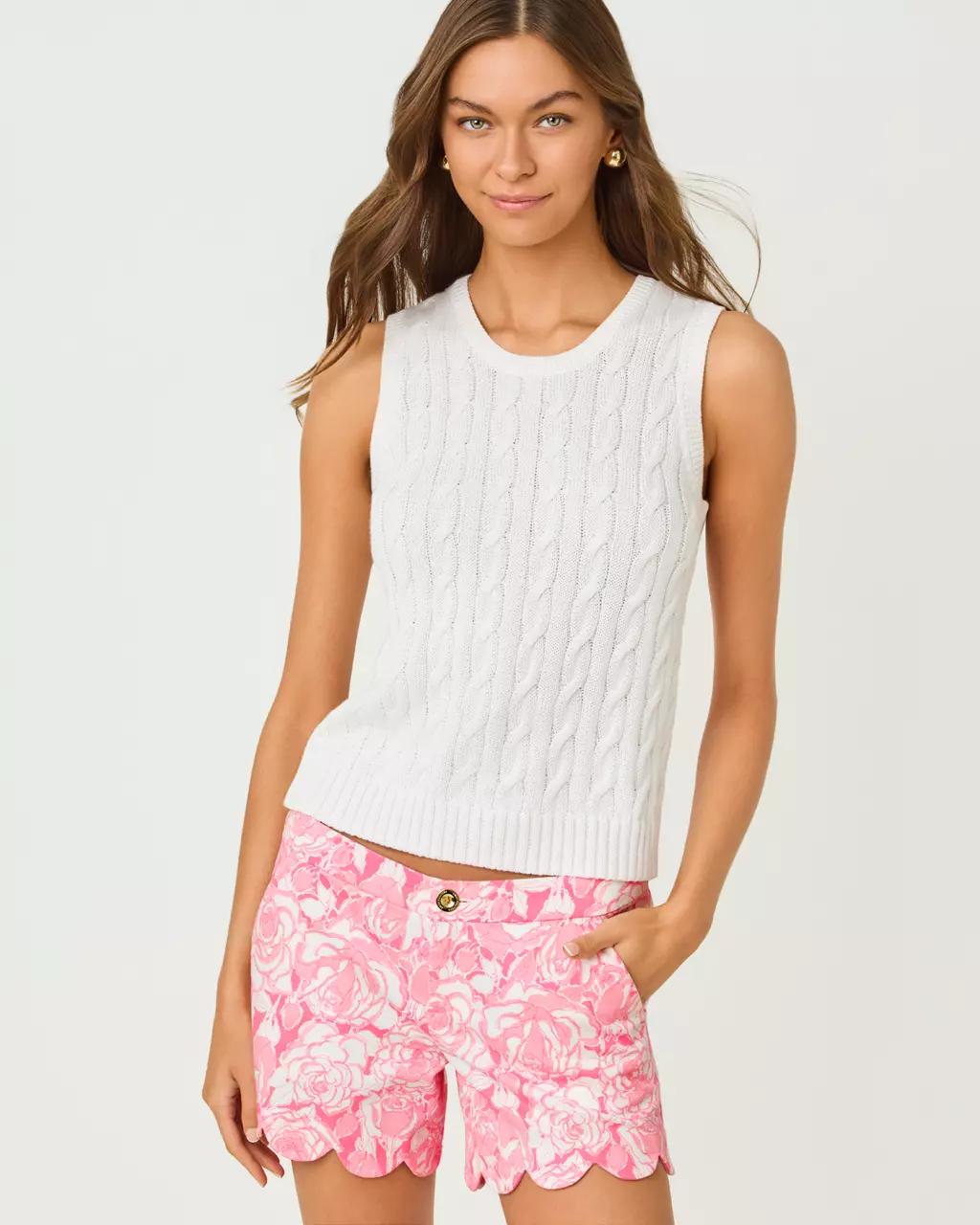 Lilly Pulitzer - Brockton Crew Neck Sweater Tank - Resort White
