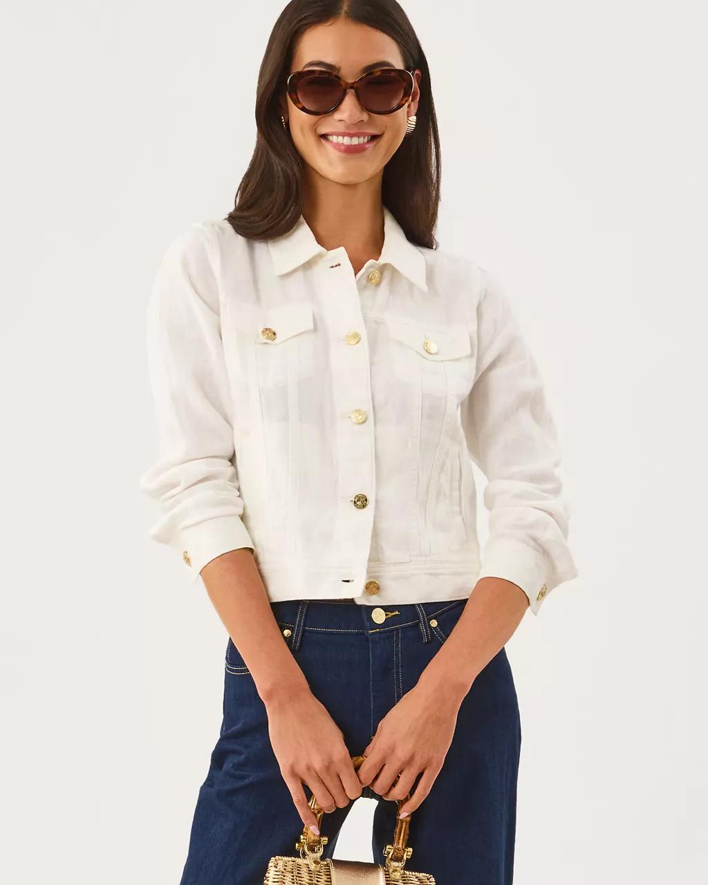 Lilly Pulitzer - Seaspray Linen Jacket - Resort White