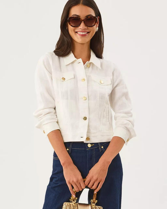Lilly Pulitzer - Seaspray Linen Jacket - Resort White