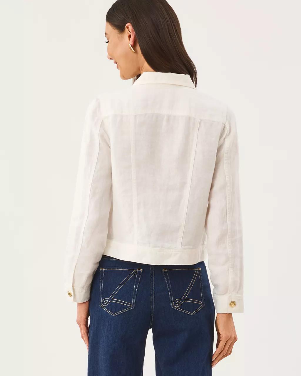 Lilly Pulitzer - Seaspray Linen Jacket - Resort White