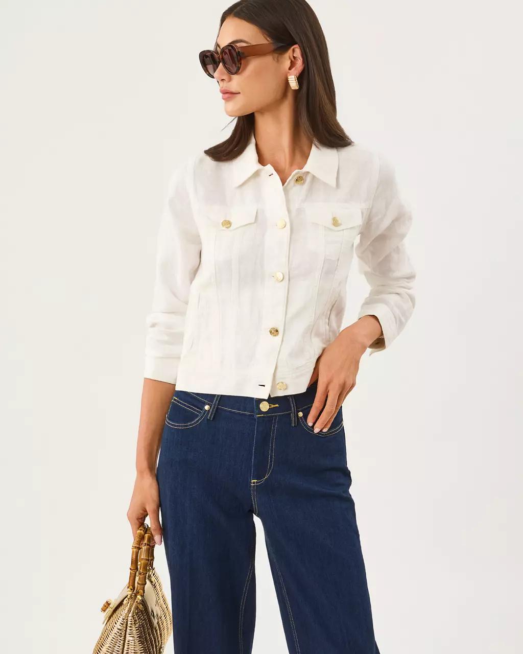 Lilly Pulitzer - Seaspray Linen Jacket - Resort White