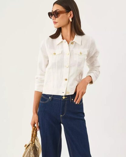 Lilly Pulitzer - Seaspray Linen Jacket - Resort White