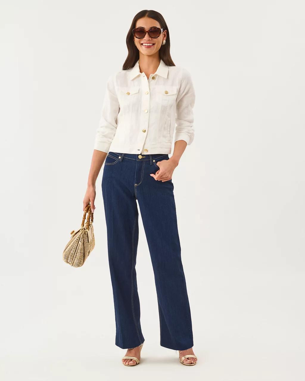 Lilly Pulitzer - Seaspray Linen Jacket - Resort White