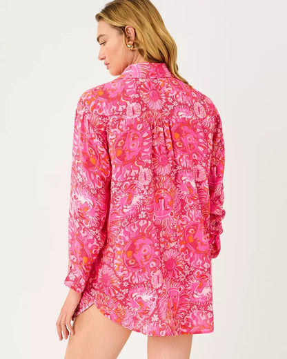 Lilly Pulitzer - Kwitney Long Sleeve Cotton Cover-Up - Paradise Punch