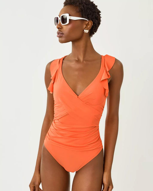 Lilly Pulitzer - Remini Ruffle One-Piece Swimsuit - Sunset Orange